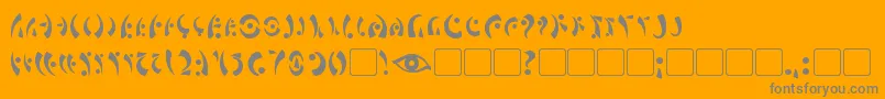 Fonte MarasEye – fontes cinzas em um fundo laranja