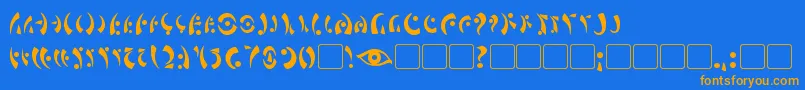 MarasEye Font – Orange Fonts on Blue Background