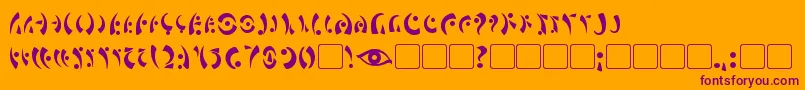 MarasEye-fontti – violetit fontit oranssilla taustalla