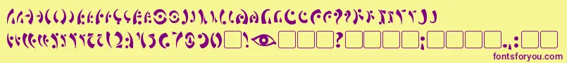MarasEye-Schriftart – Violette Schriften auf gelbem Hintergrund