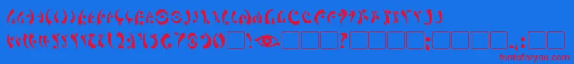 Шрифт MarasEye – красные шрифты на синем фоне