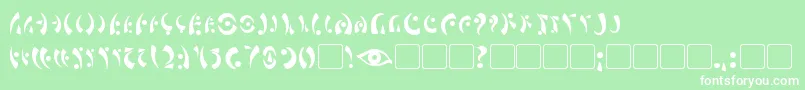MarasEye-Schriftart – Weiße Schriften auf grünem Hintergrund