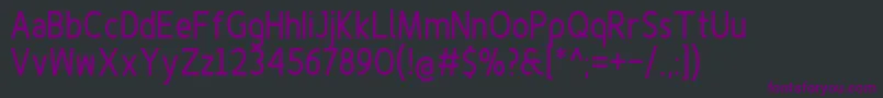 Шрифт Finenessproboldcond – фиолетовые шрифты на чёрном фоне