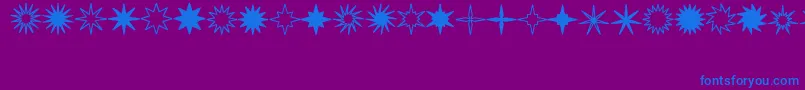 Czcionka Starsplt1 – niebieskie czcionki na fioletowym tle