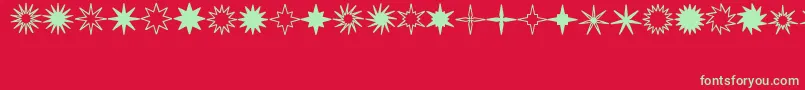 フォントStarsplt1 – 赤い背景に緑の文字