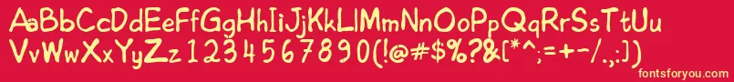 Edomhn Font – Yellow Fonts on Red Background