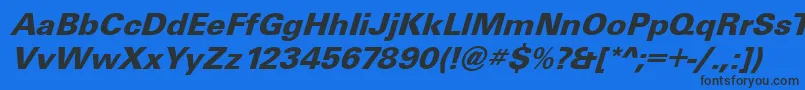 Шрифт UniqueBolditalic – чёрные шрифты на синем фоне