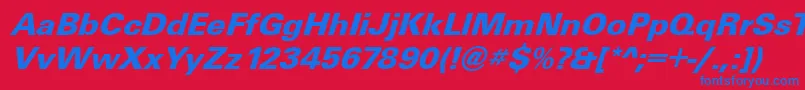 UniqueBolditalic Font – Blue Fonts on Red Background