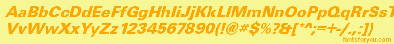 UniqueBolditalic Font – Orange Fonts on Yellow Background