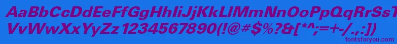UniqueBolditalic Font – Purple Fonts on Blue Background