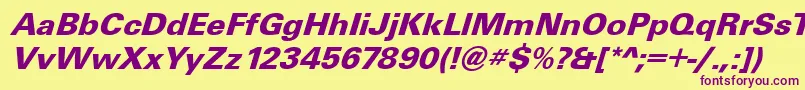 UniqueBolditalic Font – Purple Fonts on Yellow Background