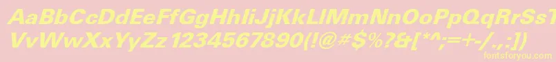 Police UniqueBolditalic – polices jaunes sur fond rose