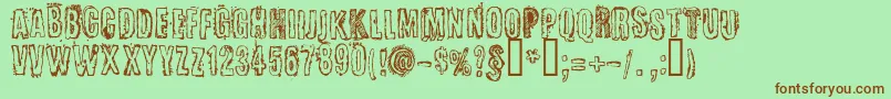フォントCerttoHeadline – 緑の背景に茶色のフォント