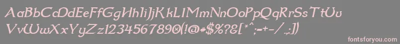 Dumbledor2Italic Font – Pink Fonts on Gray Background