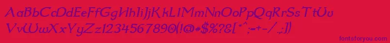 fuente Dumbledor2Italic – Fuentes Moradas Sobre Fondo Rojo