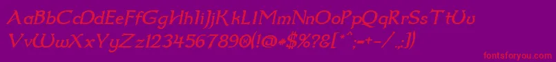 Dumbledor2Italic Font – Red Fonts on Purple Background