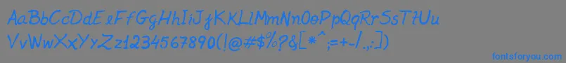フォントJenelson – 灰色の背景に青い文字