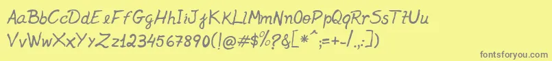 Jenelson Font – Gray Fonts on Yellow Background