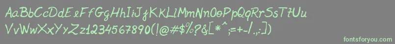 Jenelson Font – Green Fonts on Gray Background