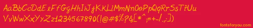 Jenelson Font – Orange Fonts on Red Background