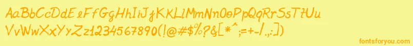 Jenelson Font – Orange Fonts on Yellow Background