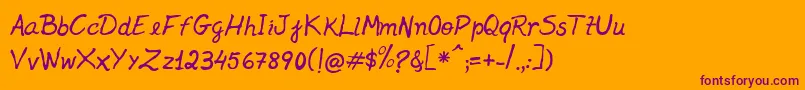 Jenelson Font – Purple Fonts on Orange Background