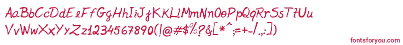 Jenelson Font – Red Fonts on White Background
