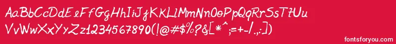 Jenelson Font – White Fonts on Red Background
