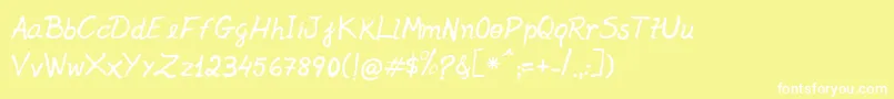 Weitere Informationen zur Jenelson-Schriftart Jenelson-Schriftart – Weiße Schriften auf gelbem Hintergrund
