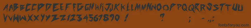 Fonte OldEvils – fontes pretas em um fundo marrom