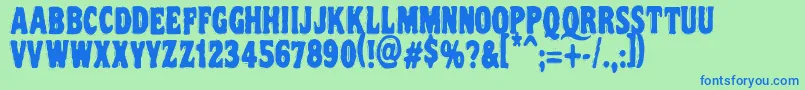 Vtcnightofthedrippydeadcaps-Schriftart – Blaue Schriften auf grünem Hintergrund
