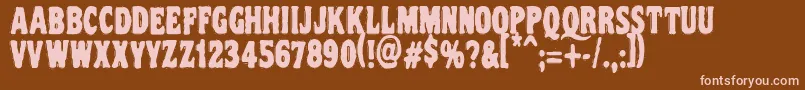 Vtcnightofthedrippydeadcaps Font – Pink Fonts on Brown Background