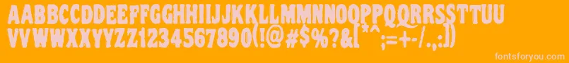 Vtcnightofthedrippydeadcaps Font – Pink Fonts on Orange Background
