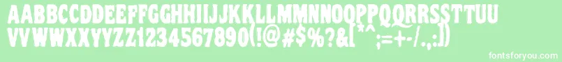 Vtcnightofthedrippydeadcaps-Schriftart – Weiße Schriften auf grünem Hintergrund