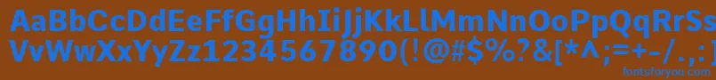 フォントCommeExtrabold – 茶色の背景に青い文字