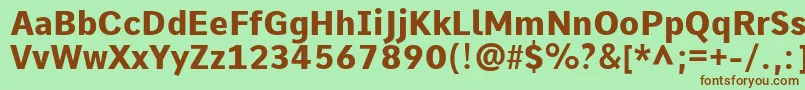 CommeExtrabold Font – Brown Fonts on Green Background