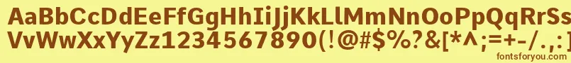 CommeExtrabold Font – Brown Fonts on Yellow Background