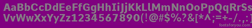 フォントCommeExtrabold – 紫の背景に灰色の文字