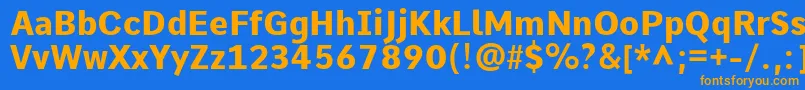 Czcionka CommeExtrabold – pomarańczowe czcionki na niebieskim tle