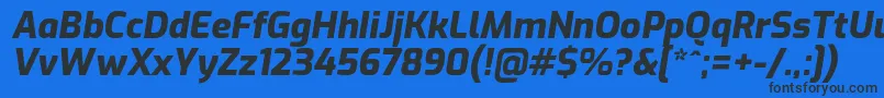 ExoExtrabolditalic Font – Black Fonts on Blue Background