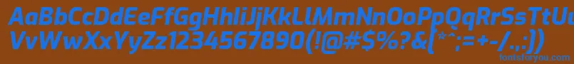 ExoExtrabolditalic Font – Blue Fonts on Brown Background