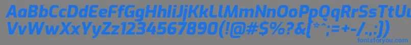フォントExoExtrabolditalic – 灰色の背景に青い文字