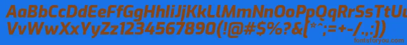 ExoExtrabolditalic Font – Brown Fonts on Blue Background
