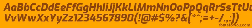 ExoExtrabolditalic Font – Brown Fonts on Orange Background