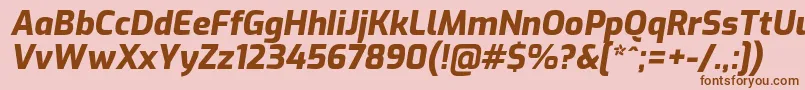 ExoExtrabolditalic Font – Brown Fonts on Pink Background
