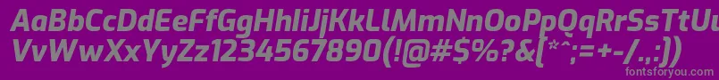 ExoExtrabolditalic Font – Gray Fonts on Purple Background