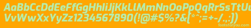 ExoExtrabolditalic Font – Green Fonts on Orange Background