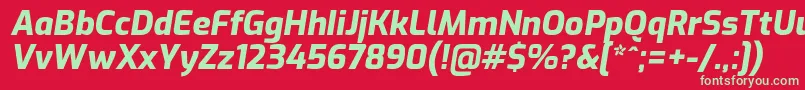 フォントExoExtrabolditalic – 赤い背景に緑の文字