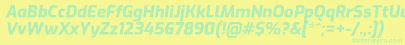 ExoExtrabolditalic Font – Green Fonts on Yellow Background