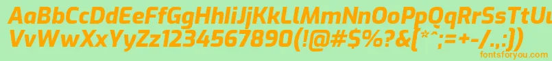 ExoExtrabolditalic Font – Orange Fonts on Green Background
